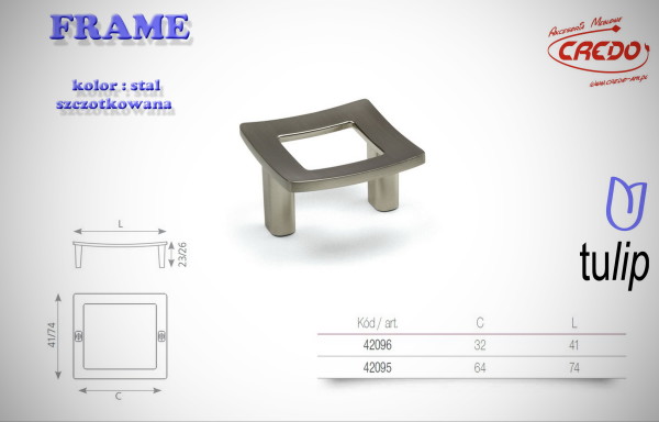 Uchwyt Meblowy FRAME stal szczotkowana (inox)