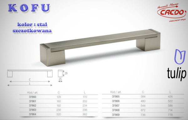 Uchwyt Meblowy KOFU stal szczotkowana (inox)