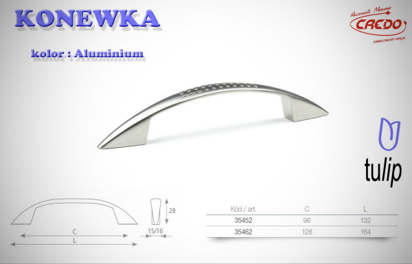 Uchwyt Meblowy KONEWKA aluminium