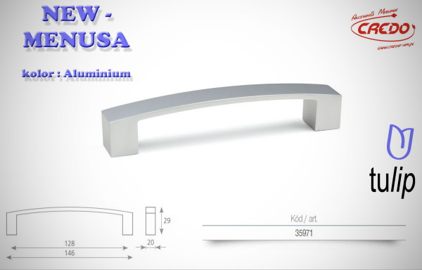 Uchwyt Meblowy NEW MENUSA aluminium