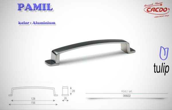 Uchwyt Meblowy PAMIL aluminium