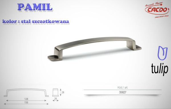 Uchwyt Meblowy PAMIL stal szczotkowana (inox)