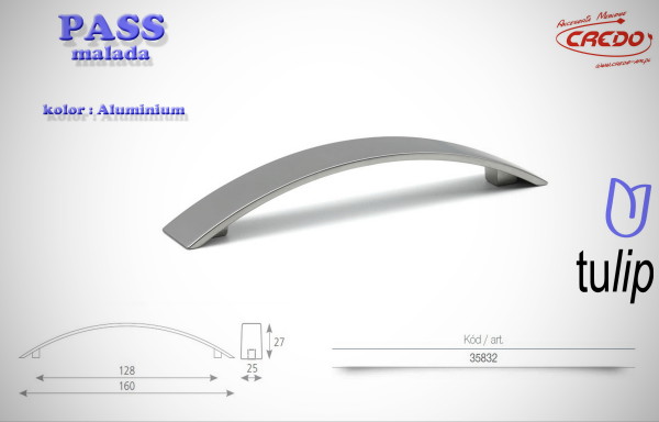 Uchwyt Meblowy PASS aluminium