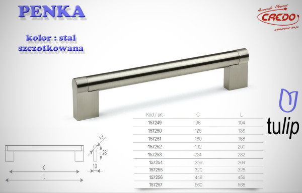 Uchwyt Meblowy PENKA stal szczotkowana (inox)