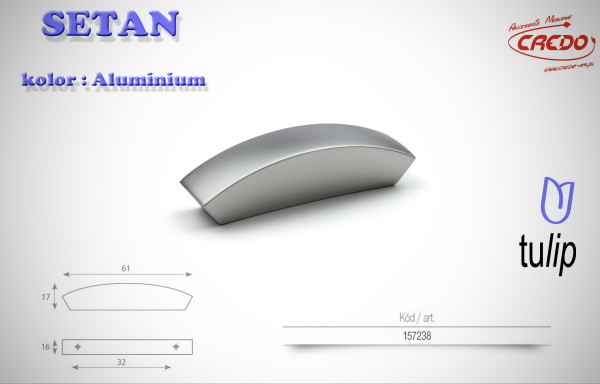 Uchwyt Meblowy SETAN aluminium