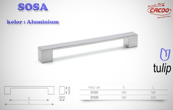 Uchwyt Meblowy SOSA aluminium