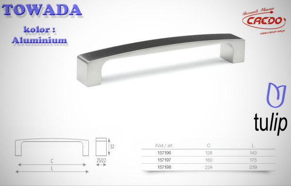 Uchwyt Meblowy TOWADA aluminium