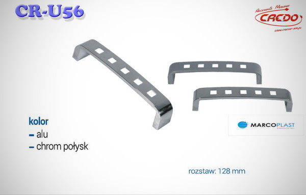 Uchwyt Meblowy U-56 aluminium oraz chrom
