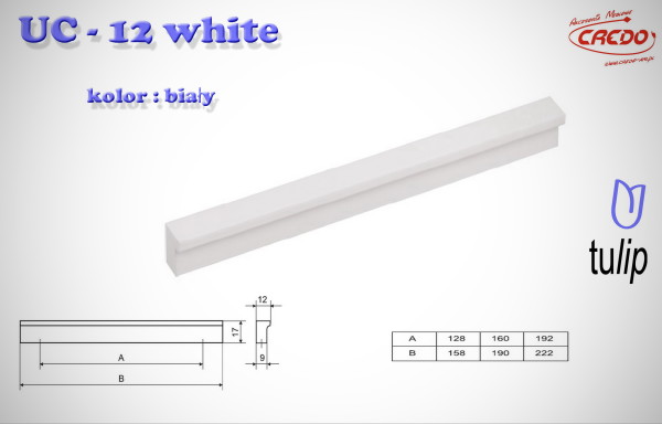 Uchwyt Meblowy UC-12 biały