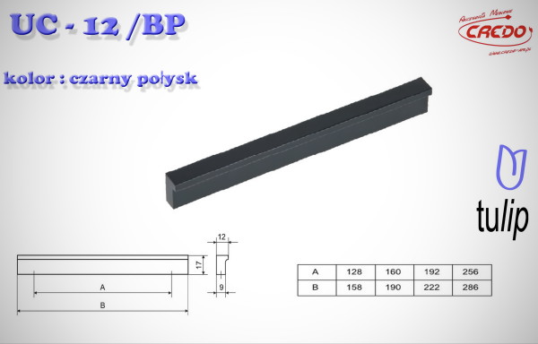 Uchwyt Meblowy UC-12 czarny