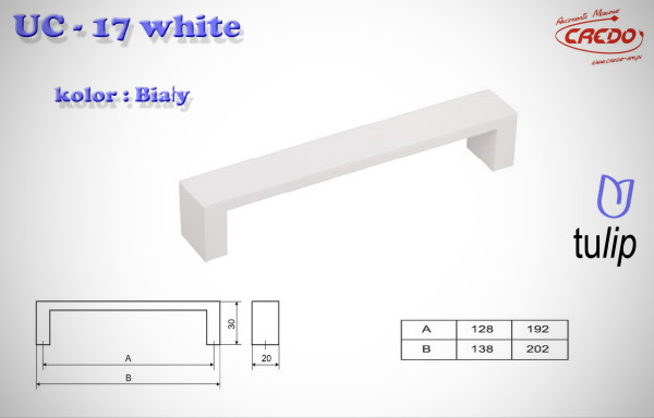 Uchwyt Meblowy UC-17 biały