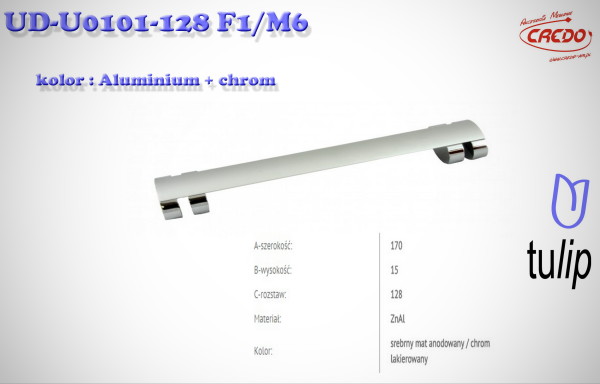 Uchwyt Meblowy UD-0101 chrom + aluminium