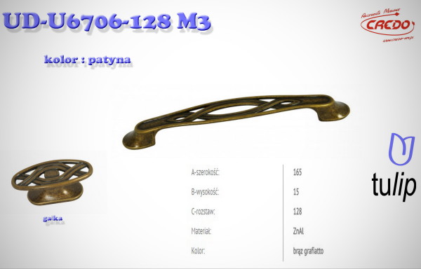 Uchwyt Meblowy UD-6706 patyna